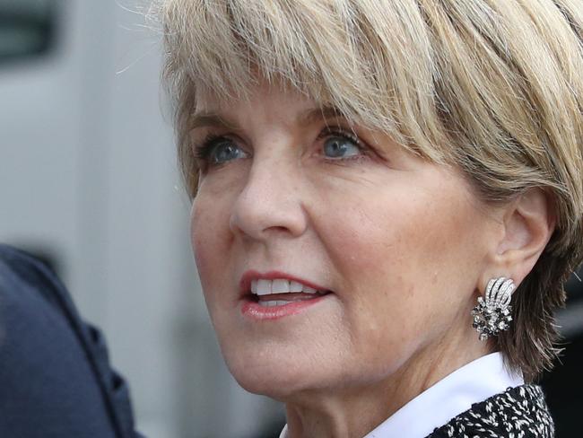 Julie Bishop pictured arriving at the 2018 Womens Weekly Women of the Future lunch held at Quay restaurant at The Rocks.Picture: Richard Dobson