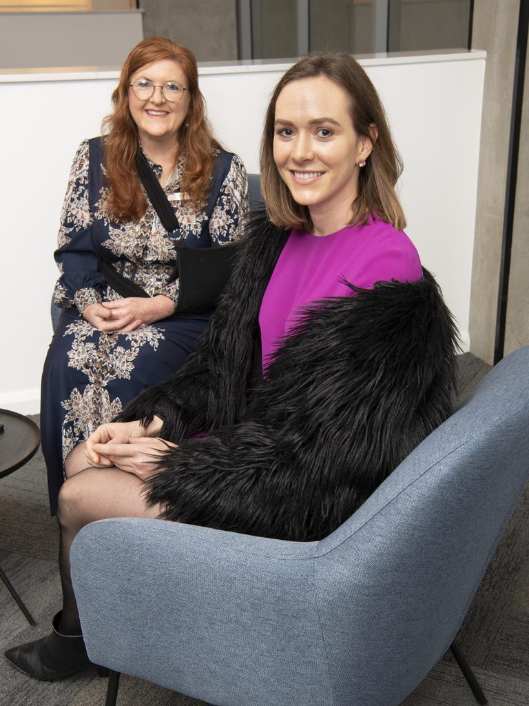 Kim Cahill (left) and Sian Benson at the Wedding Industry and Business Leaders Breakfast. Picture: Nev Madsen