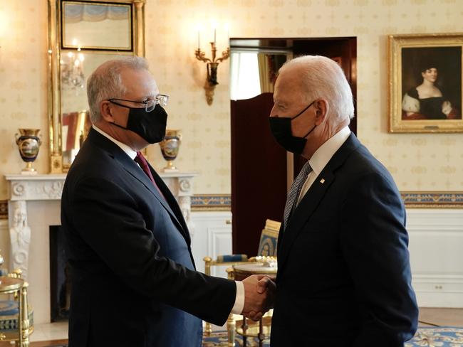 Prime Minister Scott Morrison meeting US President Biden in the White House last week. Picture: Adam Taylor