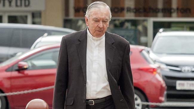 Former bishop Brian Heenanm arrives at the Rockhampton hearings of the royal commission. Picture: Stephen J Vit.
