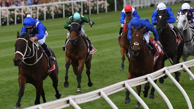 Winx storms to victory in the Cox Plate. Picture: AAP