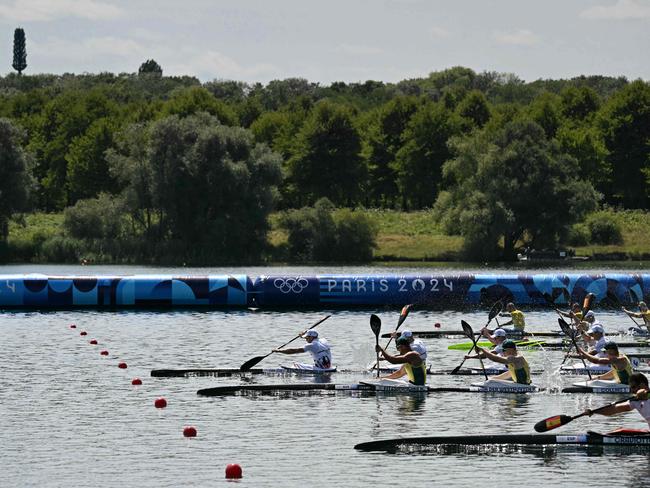 A photo was needed to separate the three boats. Picture: by Bertrand Guay / AFP