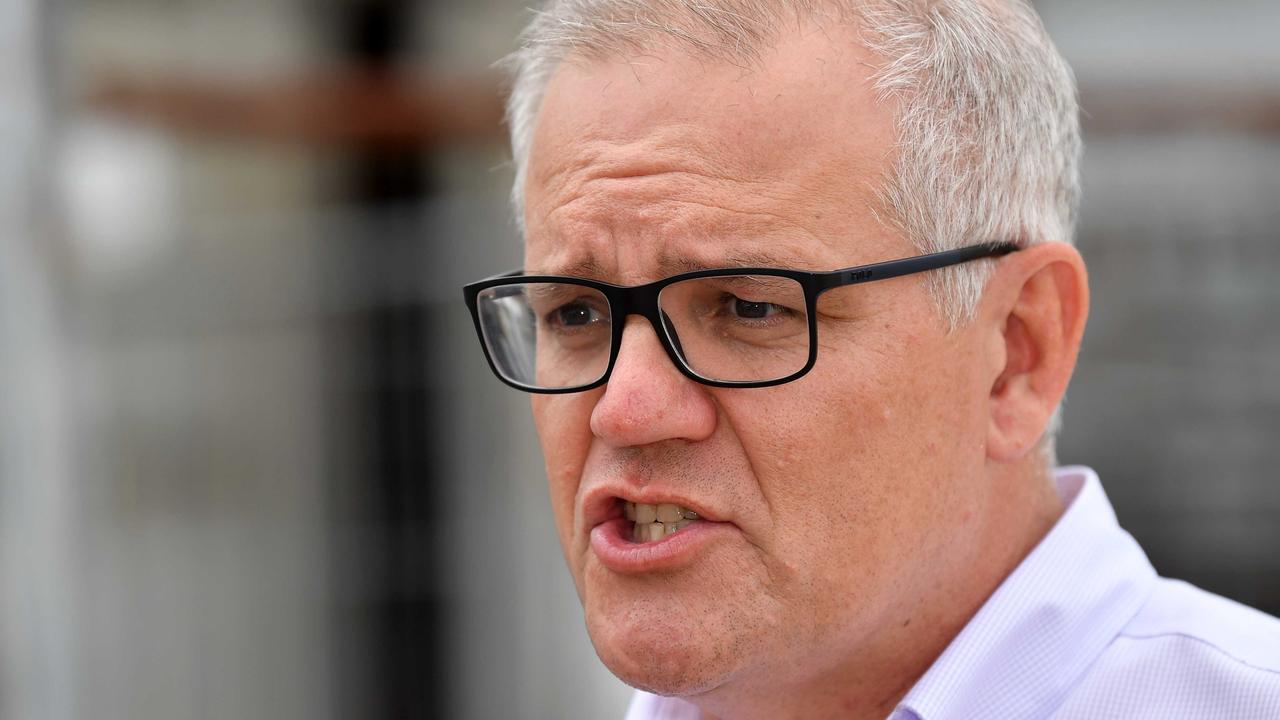 Prime Minster Scott Morrison visits Nolan Meats, Gympie, after devastating floods. Picture: Patrick Woods.