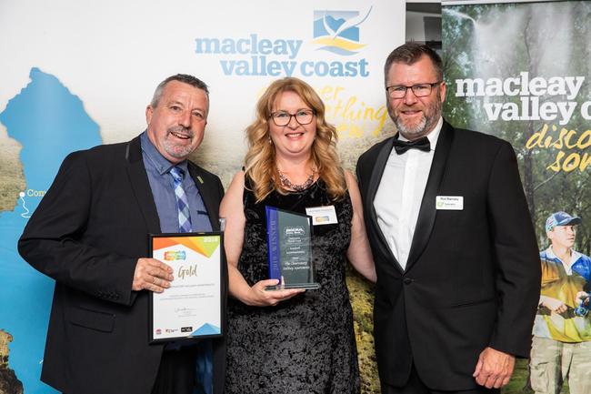 Neil and Heather Manson of The Observatory Holiday Apartments won a Gold Award at the North Coast tourism awards.