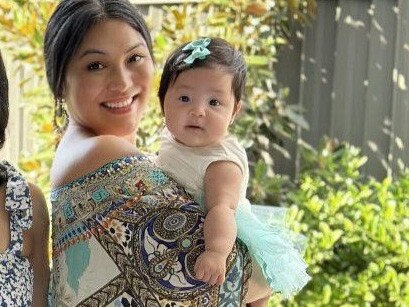 Katrina Prahastono, 34, with her baby girl Ivy, three months. The mother and daughter both died in a car crash at Menangle Park on Monday.