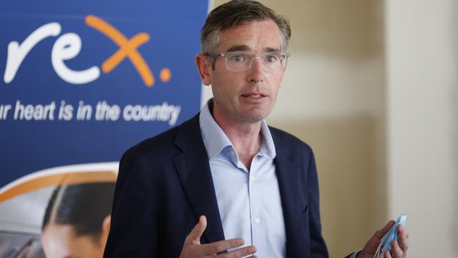 NSW Premier Dominic Perrottet at Sydney Domestic Airport today. Picture: Tim Hunter.