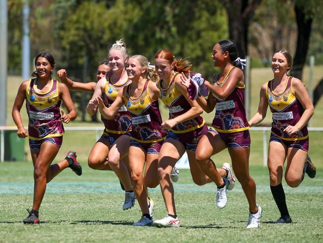 The Hills Hornets U16s girls celebrate. Picture: Kathryn Johnston Photography