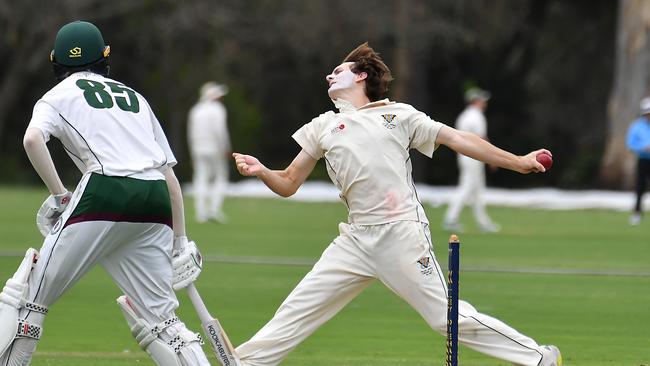 Valleys bowler Charlie Thomas. Picture, John Gass