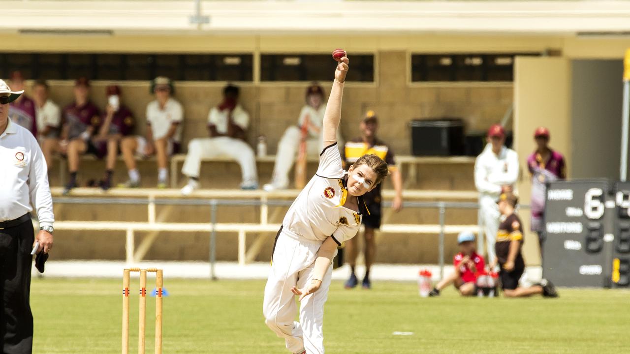 Ryan Pembroke in the AIC Cricket game between Padua College and St Peters Lutheran College in Banyo, Saturday, February 22, 2020 (AAP Image/Richard Walker)