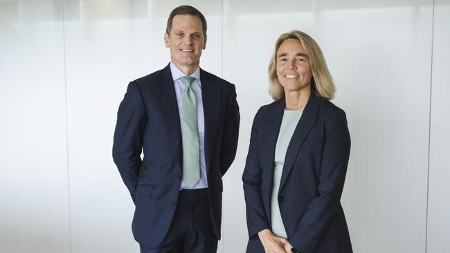 Jarden’s new executive chairman Aidan Allen with Jarden co-chief executive Sarah Rennie.