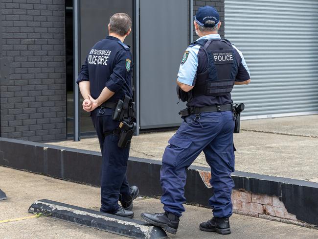 Police investigating the scene. Picture Thomas Lisson
