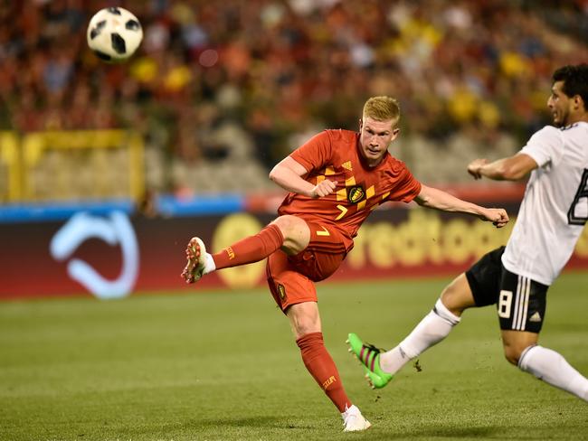 Belgium's midfielder Kevin De Bruyne (L) pulled the strings in Manchester City's remarkable season. Pic: AFP