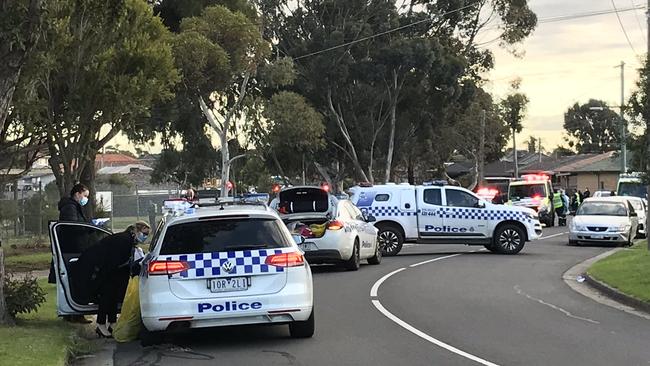 The man was shot dead by police in Katrina Drive, Gladstone Park. Picture: Jodi Lee/@jodilee_7