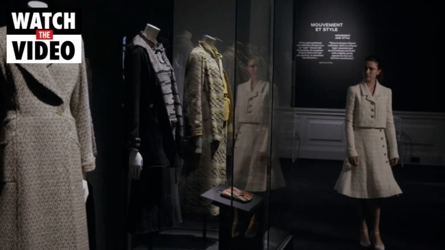 Margaret Qualley walks through the ‘Gabrielle Chanel. Fashion Manifesto’ exhibition in Paris