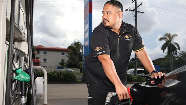 Samart Sae-Li from Holloways Beach fills up his Toyota with premium 98 octane fuel at the United petrol station on Sheridan Street, Cairns North. Picture: Brendan Radke