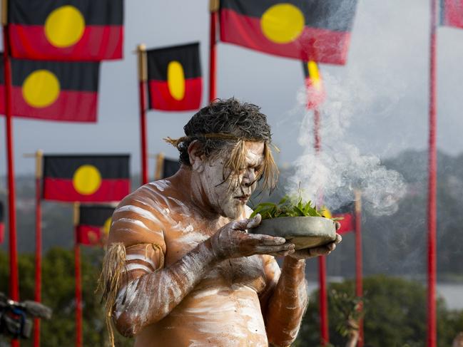 The Wugulora smoking ceremony at Barangaroo Reserve. Picture: Supplied.