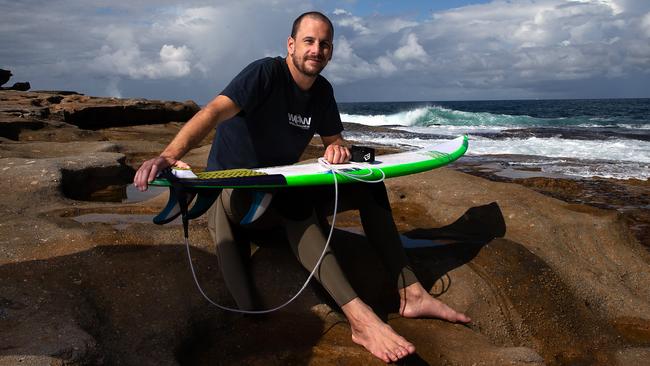 Joel Pilgrim is the founder of Waves of Wellness, the surfing mental health foundation. Picture: Jane Dempster/The Australian.