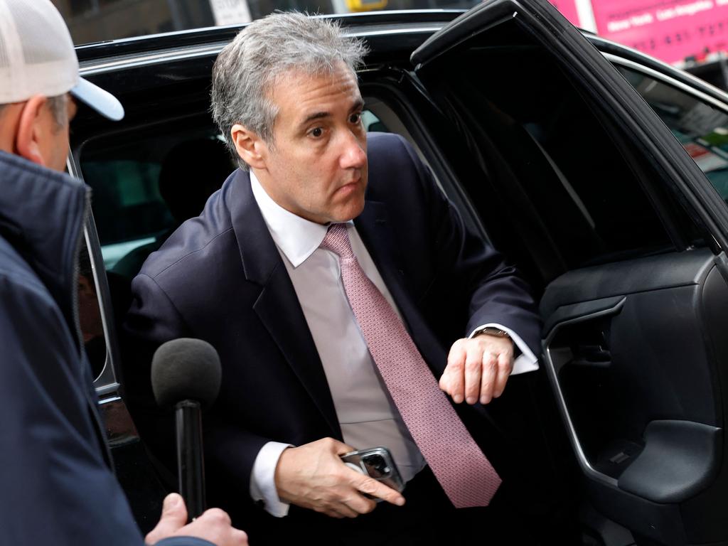 Michael Cohen arrives at his home after leaving Manhattan Criminal Court. Picture: AFP