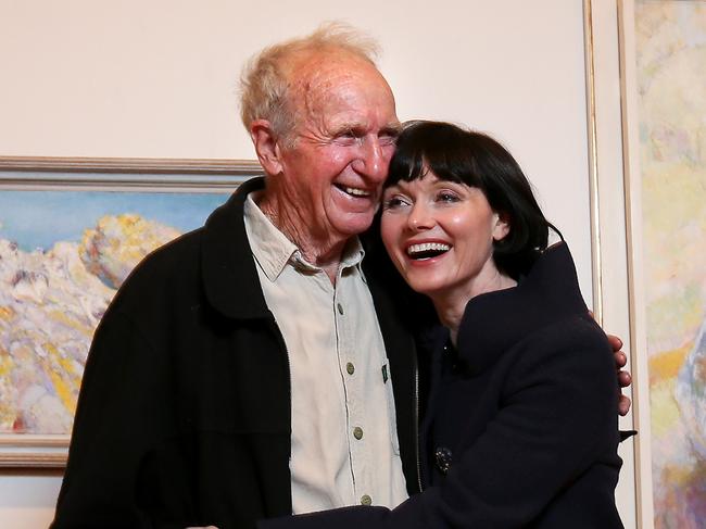 Tasmanian artist George Davis at the launch of his new exhibition George Davis: Master Draughtsman.  His daughter is actor Essie Davis.