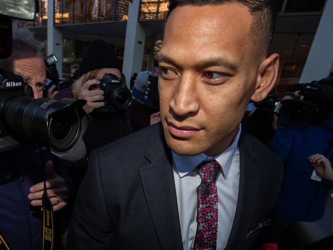 SYDNEY, AUSTRALIA - JUNE 28: Israel Folau departs his conciliation meeting with Rugby Australia at Fair Work Commission on June 28, 2019 in Sydney, Australia. (Photo by Mark Metcalfe/Getty Images)