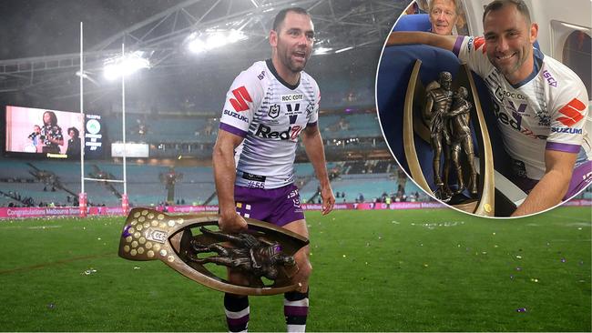 Storm skipper Cameron Smith with the Provan-Summons Trophy.