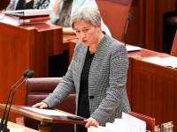 Foreign Minister Penny Wong has said Israeli airstrikes had 'horrific and unacceptable consequences'. Picture: NCA NewsWire / Martin Oldman