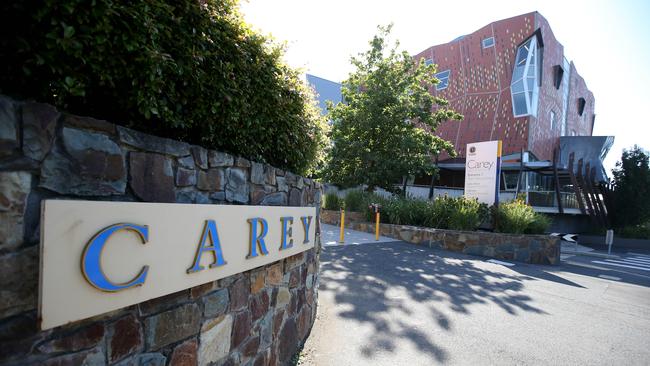 Carey Grammar School in Melbourne was one of the first schools in the state to shut its doors due to a coronavirus scare in early March. Picture: Stuart McEvoy