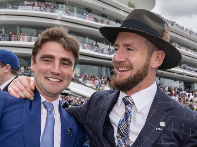 David Eustace and Ciaron Maher Gold Trip (FR) ridden by Mark Zahra wins the Lexus Melbourne Cup at Flemington Racecourse on November 01, 2022 in Flemington, Australia. (Photo by Jay Town/Racing Photos via Getty Images)