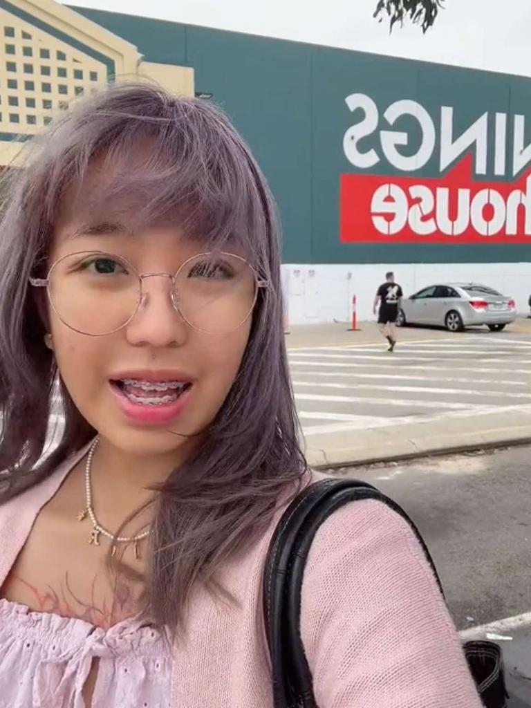 A young Perth woman has been banned from all Bunnings stores in WA. Picture: TikTok/CynthiaLin