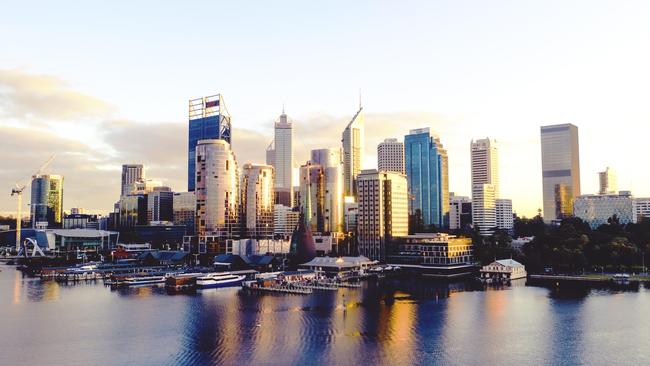 An aerial view of Perth’s skyline.