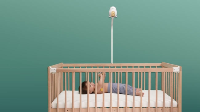 A smart thermometer can be connected to a CuboAi Plus Smart Baby Monitor to check a baby, and room temp. Source: Supplied.