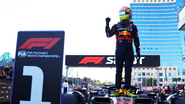 Sergio Perez took out the sprint race. Picture: Mark Thompson/Getty Images