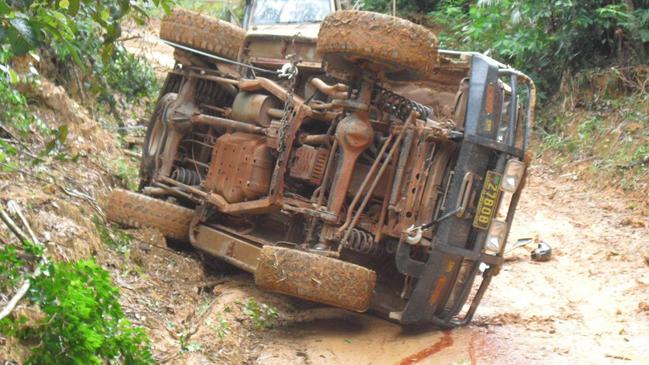 The infamous CREB Track is a challenging four-wheel-drive trail known for its rollovers such as this one in 2016.