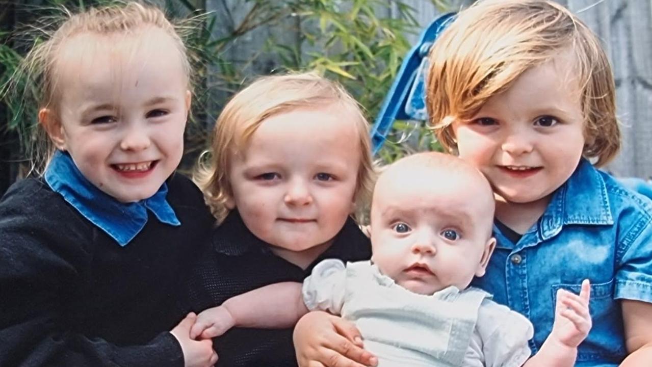 Corio fire victims Mavis McGregor-Perry, (left), Saige, Ashlynn and Isaac McGregor. Mavis was the sole surviving child. Picture: Supplied