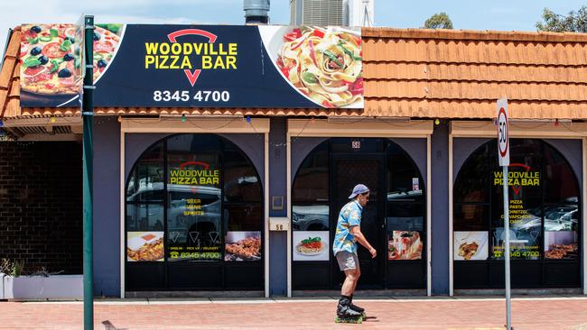 The Woodville Pizza Bar, where one worker caught COVID from a colleague who also work security in a medi-hotel. Picture: Matt Turner