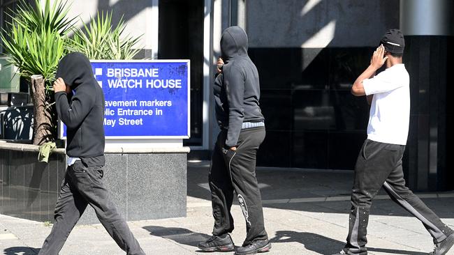 Supporters of the accused outside court. Picture: John Gass