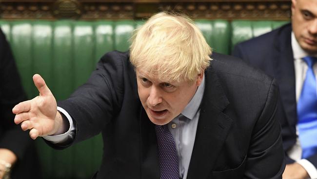 British Prime Minister Boris Johnson during the debate for the EU Withdrawal Agreement Bill. Picture: AP