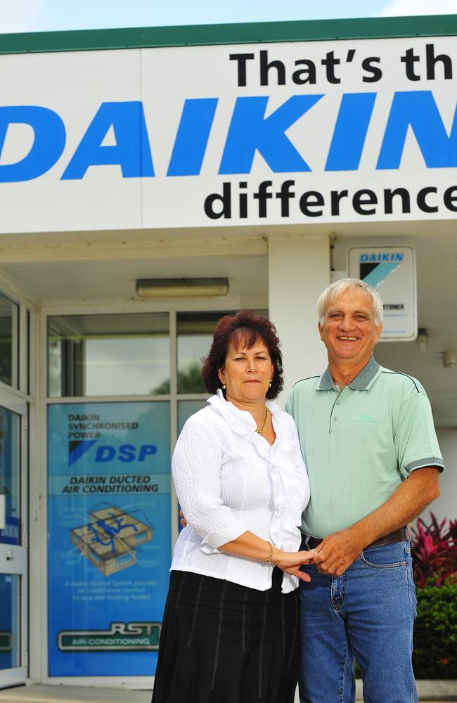 RST Airconditioning owners, Ken McLeod and his wife Ann at the 30-year anniversary of the store.