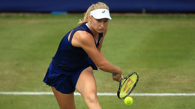 Daria Gavrilova on her way to beating Su-Wei Hsieh at the The Aegon Classic in Birmingham.