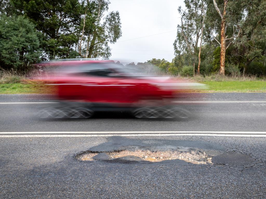 Repair work on Victoria’s regional roads has been slashed by 95 per cent last financial year. Picture: Jake Nowakowski