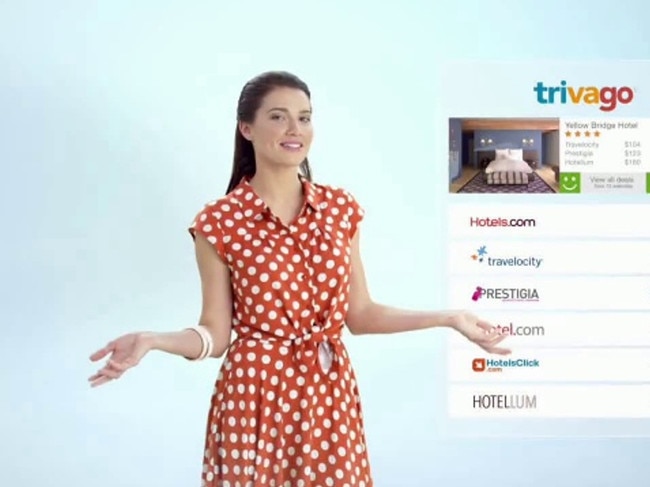 Screen grab of the Trivago TV advert that has misled people.TRIVAGO faces a fine of $10 million or more after admitting it misled Australian consumers in as many as 400,000 TV ads by falsely claiming highlighted hotel deals were the best price. It has also confessed to displaying dodgy discounts by comparing prices between standard and luxury rooms without telling users.