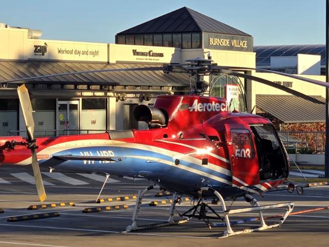 Burnside Village owner Andrew Cohen has parked his helicopter at his shopping centre.