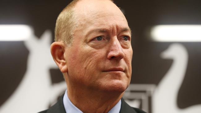 18/3/2019: Sen Fraser Anning holds a press conf. to explain his reaction to the shootings in Christchurch, at the Federal offices, Brisbane. Lyndon Mechielsen/The Australian