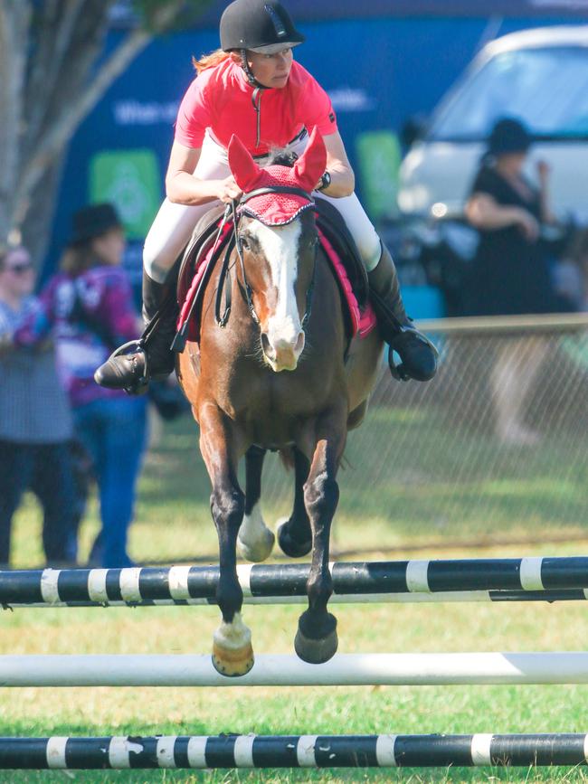 Lisa Mutimer competing on day two of the Royal Darwin Show. Picture: Glenn Campbell