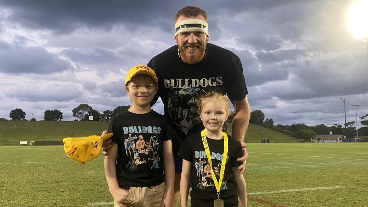 Beerwah stalwart Daniel Kidd with his two children.