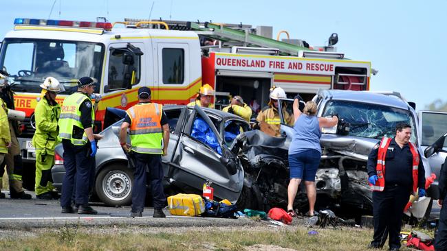 The horror scene of the crash south of Townsville. Picture: Alix Sweeney