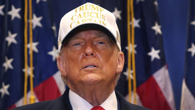 Republican presidential candidate former President Donald Trump speaks to supporters during a rally at Simpson College on January 14, 2024 in Indianola, Iowa. Picture: Scott Olson/Getty Images/AFP