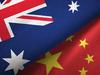 China and Australia flag together realtions textile cloth fabric texture