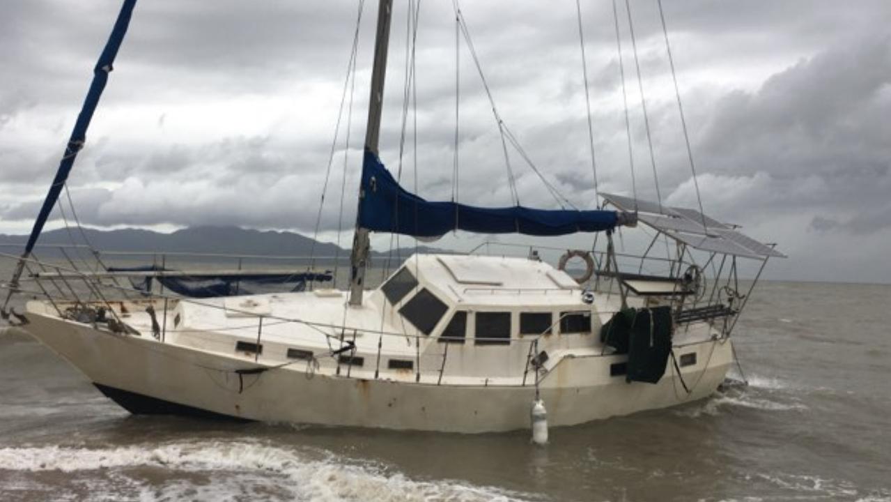 A boat washed up after TC Kirrilly hit Townsville. Photo: Natash Emeck