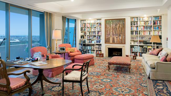 The Melbourne apartment of the late Sir Rod Carnegie has been listed for sale. Pictures: Supplied